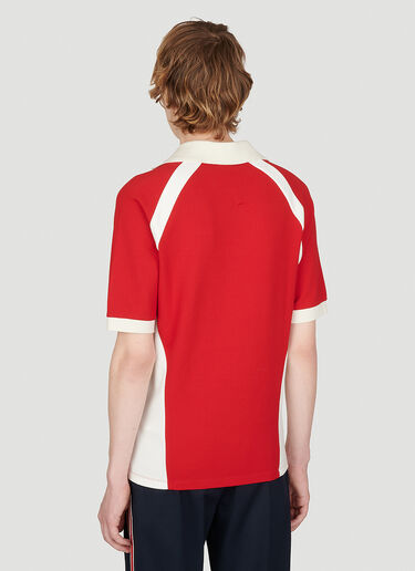 Balmain Retro Logo Print Polo Shirt Red bln0153011