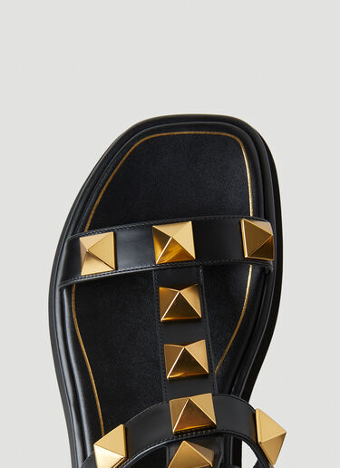 Valentino Garavani Roman Stud Platform Sandals Black val0247017