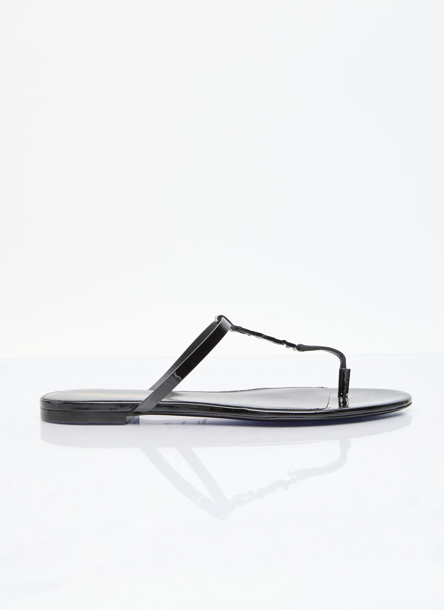 Shop Saint Laurent Cassandra Slide Sandals In Black