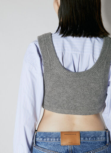 Alexander Wang Layered Poplin Shirt Grey awg0253028