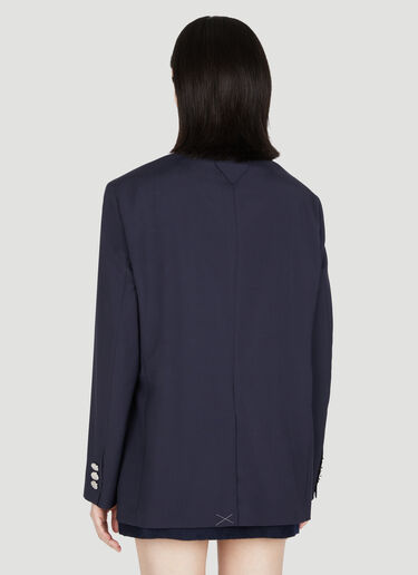 Prada Wool Mohair Suit Blazer Blue pra0253004