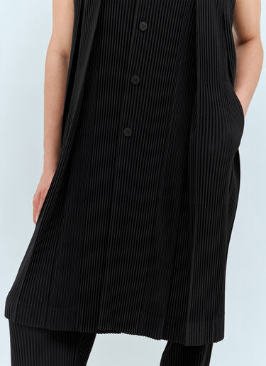 Homme Plissé Issey Miyake Tucked Pleated Vest Black hmp0158005