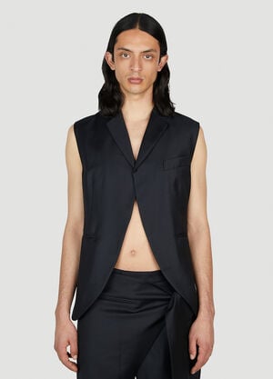 Aaron Esh Cut Away Sleeveless Blazer Black ash0154002