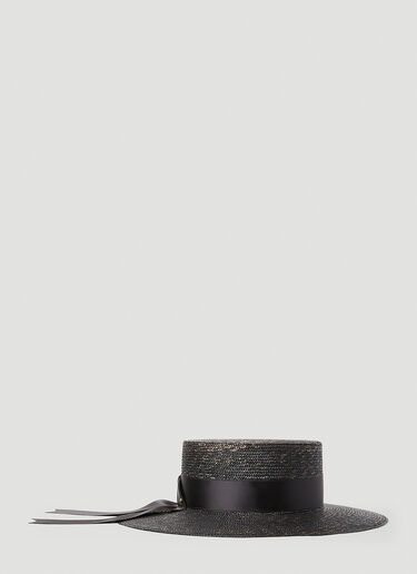 Gucci Bow Straw Hat Black guc0252040
