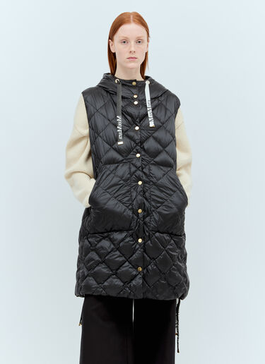 Max Mara Long Padded Gilet Black max0255058