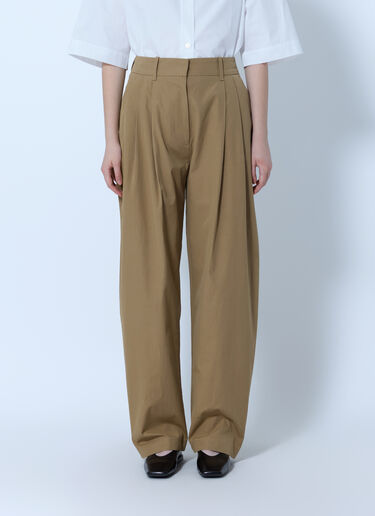 LN-CC® - Studio Nicholson: Sperro Double Pleat Pants - Khaki Studio Nicholson Sperro Double Pleat Pants Khaki stn0265007