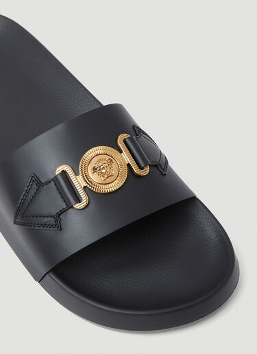 Versace Medusa Open Toe Slides Black ver0153026