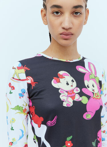 Chopova Lowena Duelling Toys Fitted Jersey Top Black cho0254004