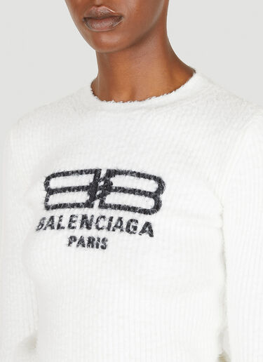 Balenciaga BB License 罗纹毛衣 白色 bal0249134
