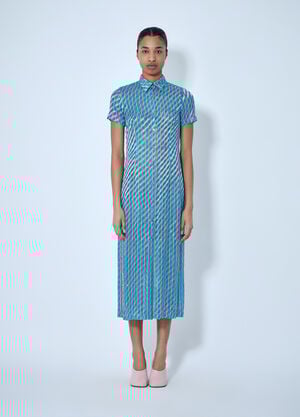Dries Van Noten Striped Midi Shirt Dress Blue dvn0263010