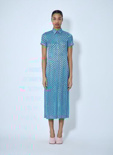 Dries Van Noten Striped Midi Shirt Dress Blue dvn0263010