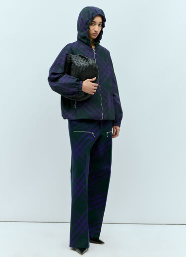 Burberry 格纹尼龙斜纹风衣夹克  绿色 bur0254025