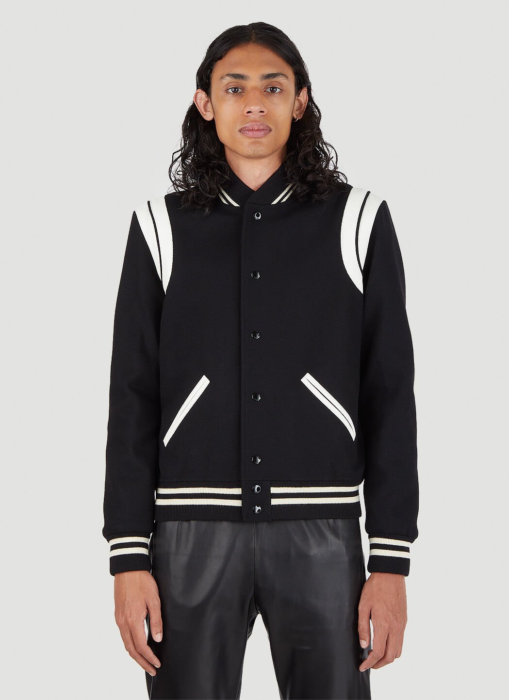 Moncler x Roc Nation designed by Jay-Z Teddy Varsity Bomber Jacket Beige mrn0156001