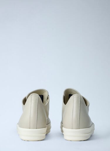 Rick Owens Lace-Up Leather Sneakers Beige ric0163030