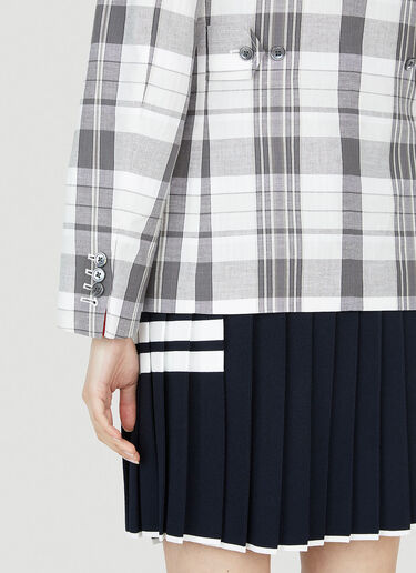 플래드 싱글 브레스티드 블레이저 Thom Browne 플래드 싱글 브레스티드 블레이저 그레이 thb0251003