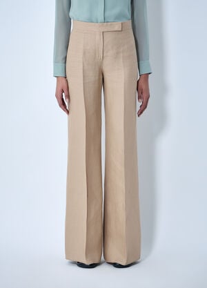 Max Mara High-Waisted Wide-Leg Trousers Beige max0264301