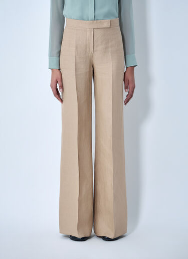 Max Mara High-Waisted Wide-Leg Trousers Beige max0264301