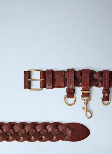 LN-CC® - Miu Miu: Woven Leather Belt - Brown Miu Miu Woven Leather Belt Brown miu0266041