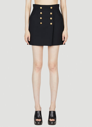 Gucci Button Front Mini Skirt Black guc0253068