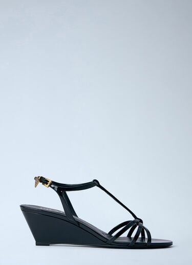 Prada Strappy Wedge Sandals Black pra0264010