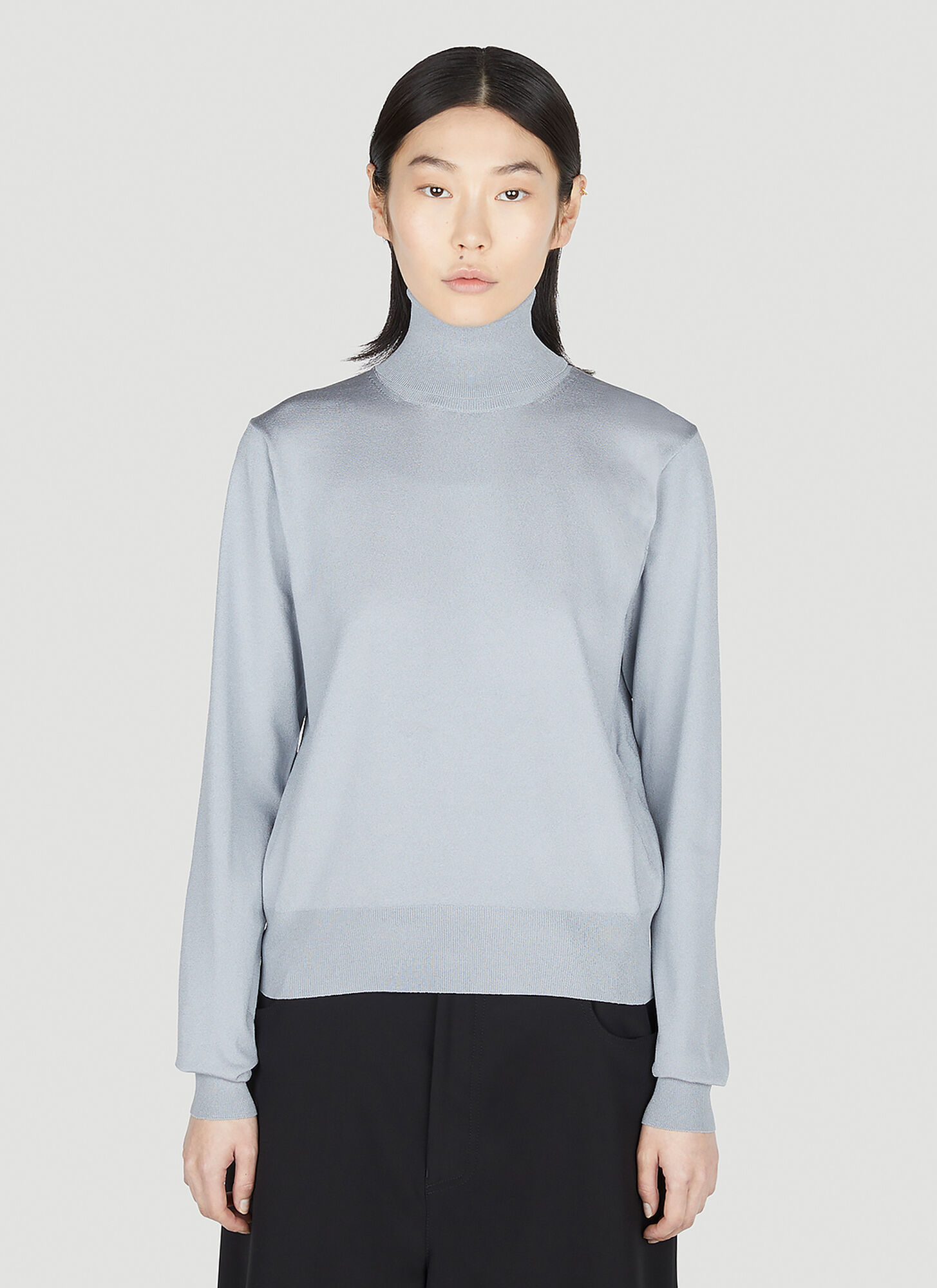 Balenciaga High Neck Sweater In Grey