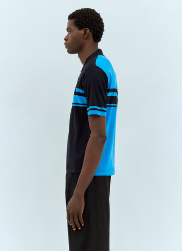 Wales Bonner Dawn Striped Polo Shirt Blue wbn0158001