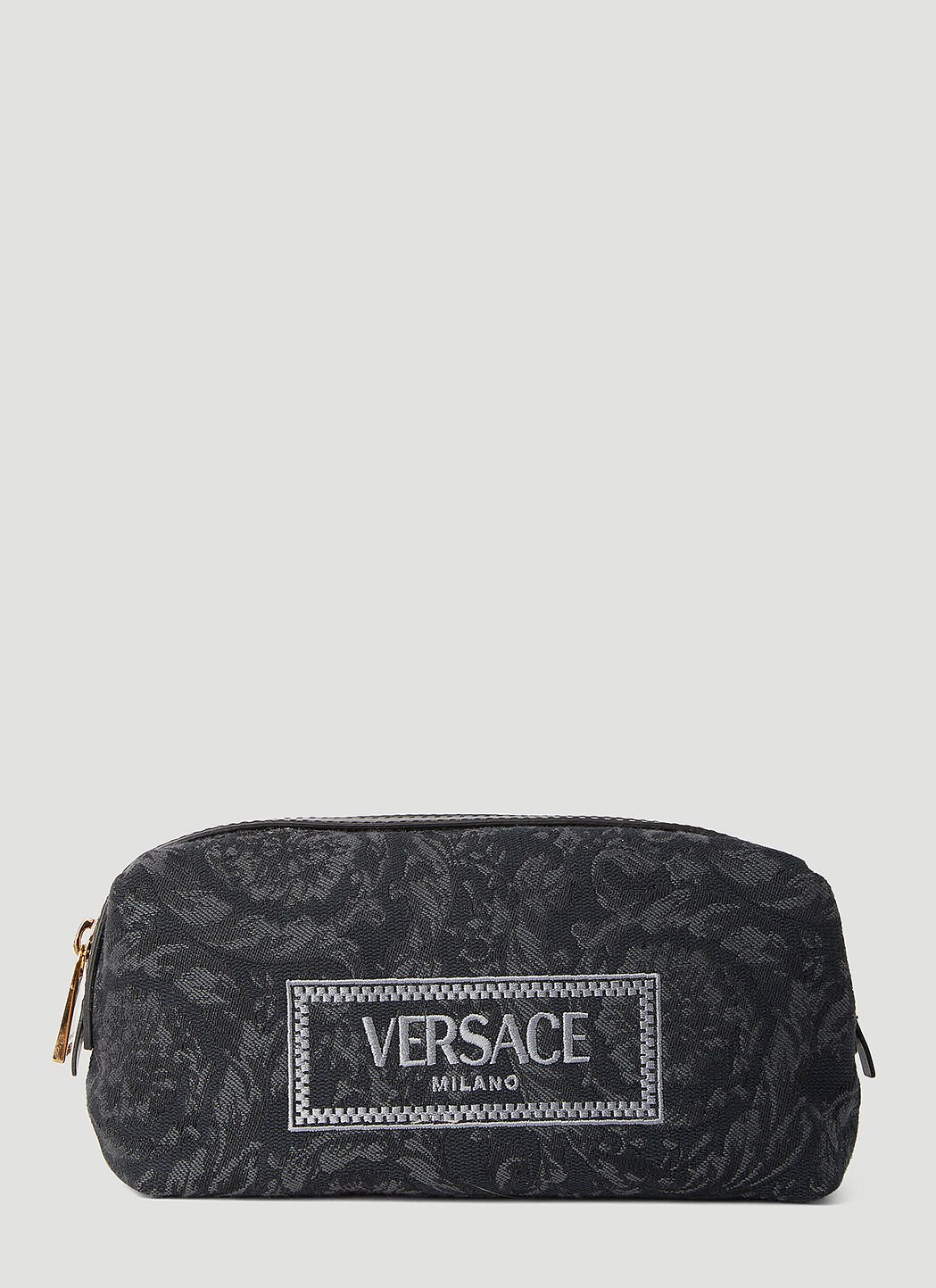 Versace バロッコアテナ ジャカード バニティポーチ ブルー ver0255008