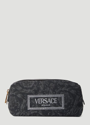 Versace Barocco Athena Jacquard Vanity Pouch Black ver0255026