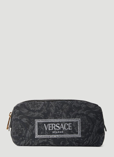 Versace バロッコアテナ ジャカード バニティポーチ ブラック ver0255026