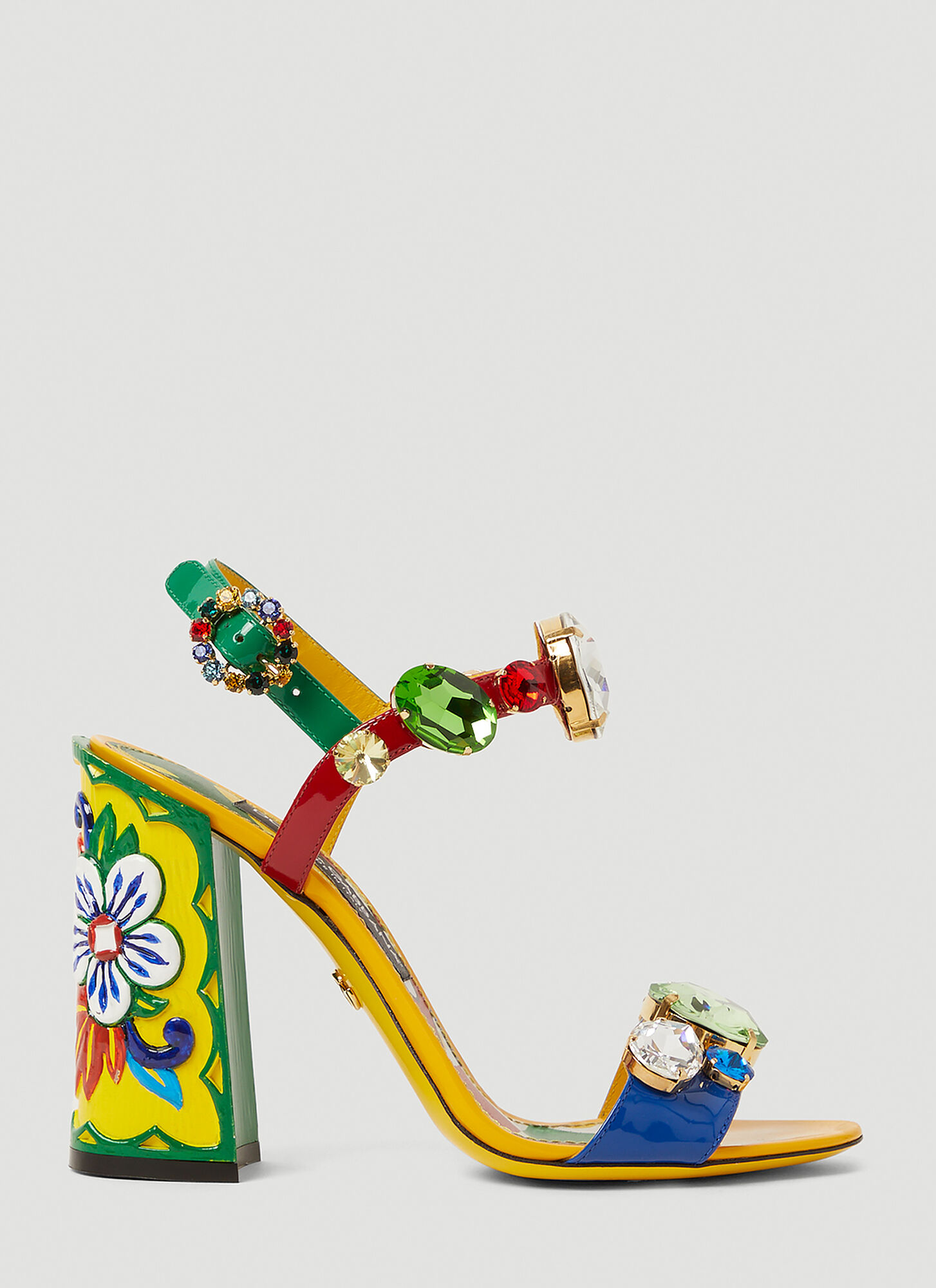 Dolce & Gabbana Gemstone Embellished Sandals In Multicolour