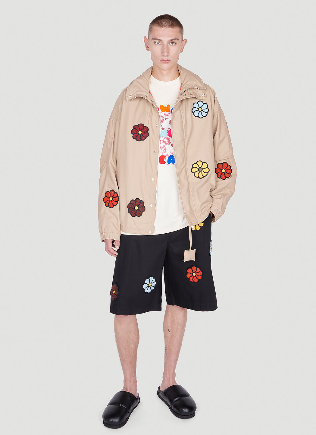 1 Moncler JW Anderson Graphic Print T-Shirt in Cream | LN-CC® 1 Moncler JW Anderson Graphic Print T-Shirt in Cream | LN-CC®