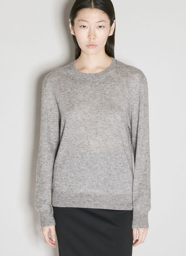 Saint Laurent Cashmere-And-Silk Sweater Grey sla0255035