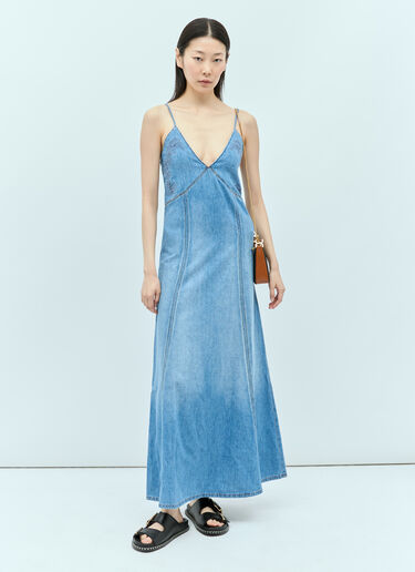 Chloé Denim Maxi Dress Blue chl0255018