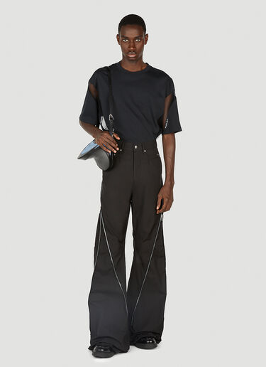 Mugler Sheer Panel T-Shirt Black mug0351003