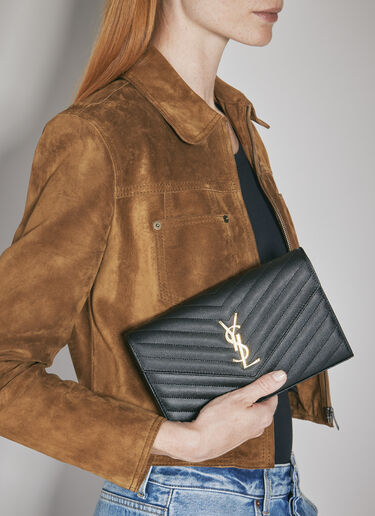 Saint Laurent 쉐브론 퀼팅 모노그램 숄더 백 블랙 sla0200007