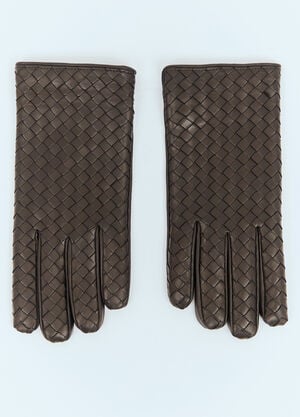 Bottega Veneta Intrecciato Leather Gloves Black bov0158012