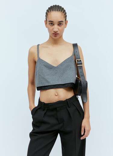 Logo Plaque Leather Shoulder Bag Miu Miu Logo Plaque Leather Shoulder Bag Black miu0254065