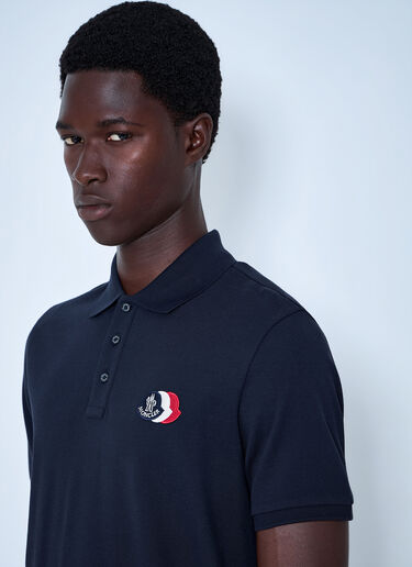 LN-CC® - Moncler: Polo Shirt with Embroidered Logo - Blue Moncler Polo Shirt with Embroidered Logo Blue mon0165009