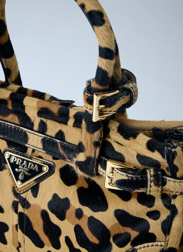 Prada Mini Bonnie Printed Leather Handbag Beige pra0263013