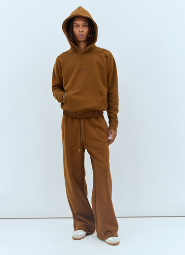 Saint Laurent 徽标刺绣连帽运动衫 棕色 sla0156018