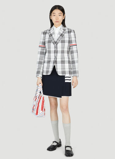 Thom Browne Plaid シングルブレストブレザー グレー thb0251003