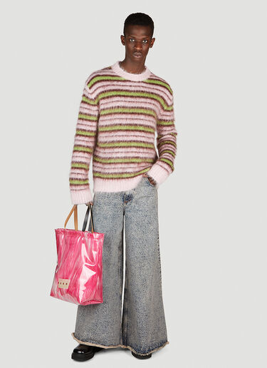 Marni Fuzzy Stripe Sweater Pink mni0153005