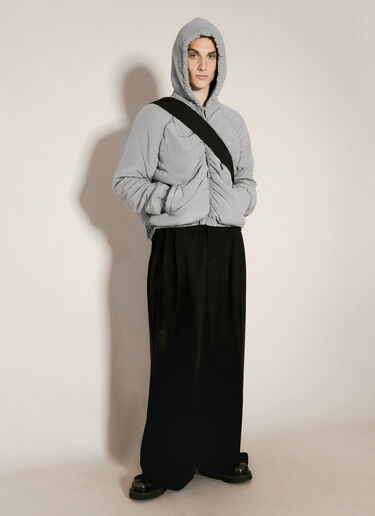 Dolce & Gabbana Gathered Silk Hooded Jacket Grey dol0156008