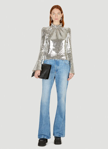 Rabanne Sequin Embellished Top Silver pac0251010