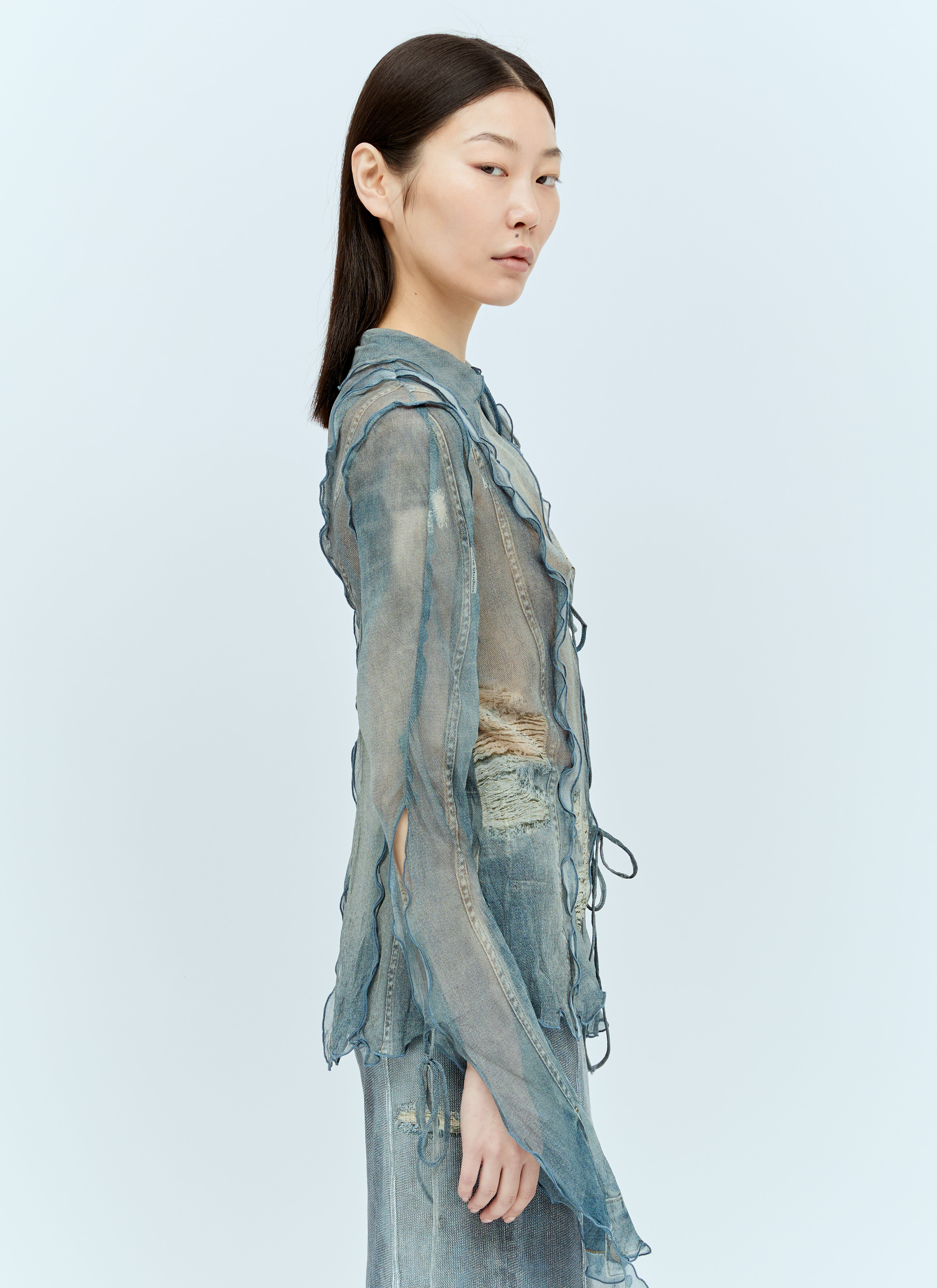 Acne Studios Women's' Denim Trompe L'Oeil Blouse in Blue | LN-CC®
