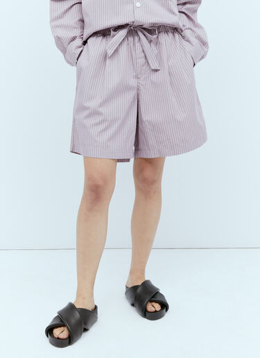 Tekla x Birkenstock Stripe Shorts Purple tek0355005