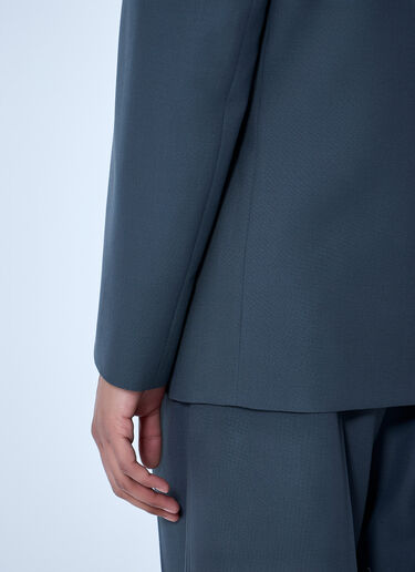Lemaire Double-Breasted Wool Suit Blazer Dark Grey lem0264002