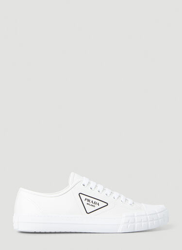 Prada Cassetta Wheel Leather Sneakers White pra0245086