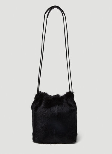 Jil Sander Dumpling Drawstring Shoulder Bag Black jil0251055