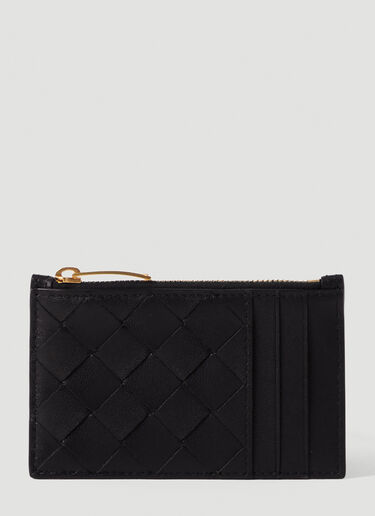 Bottega Veneta Intreccio Zipped Cardholder Black bov0249053